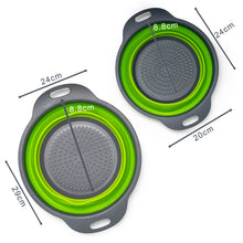 Load image into Gallery viewer, Set of 2 Collapsible Colanders, Food-Grade, Perfect for Draining Pasta, Vegetables and Fruits