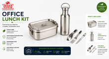 Load image into Gallery viewer, Office Lunch Kit | Stainless Steel Lunch Box, Water Bottle & Cutlery Set