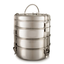 Load image into Gallery viewer, Family Size (Premium) Classical Tiffin With Thermal Blue Leaf Tiffin Bag
