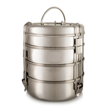 Load image into Gallery viewer, Family Size (Premium) Classical Tiffin With Thermal Blue Leaf Tiffin Bag