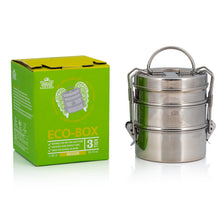 Load image into Gallery viewer, 3 Tier Medium Tiffin With Thermal Red Elephant Tiffin Bag