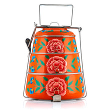 Lade das Bild in den Galerie-Viewer, Grüne 3-stufige handbemalte Pyramide Tiffin