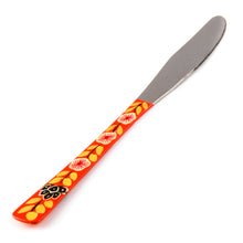 Load image into Gallery viewer, Set of Handpainted Cutlery in a Red Floral Pattern