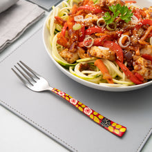 Load image into Gallery viewer, Set of Handpainted Cutlery in a Red Floral Pattern