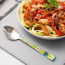 Load image into Gallery viewer, Set of Handpainted Cutlery in a Green Floral Pattern