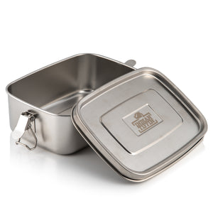 Stainless Steel Indian Tiffin Single Layer Rectangular Lunchbox (Large)