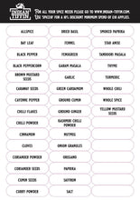 Load image into Gallery viewer, Filled Medium Indian Tiffin Masala Dabba, Clear Lid, with set of 7 Spice Pots