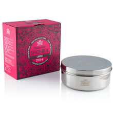 Load image into Gallery viewer, Large Indian Tiffin Masala Dabba, Steel Lid with Steel Pots, Free Spice Labels & Spoon