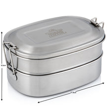 Load image into Gallery viewer, Stainless Steel Indian Tiffin Double Layer Rectangular Lunchbox

