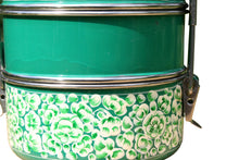 Lade das Bild in den Galerie-Viewer, Handbemalte Kashmiri Green 4-Tier Tiffin