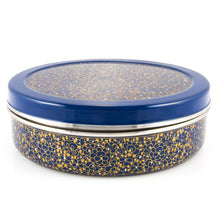 Load image into Gallery viewer, Blue & Gold Designed Handpainted Masala Dabba