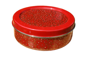 Red & Gold Designed Handpainted Masala Dabba