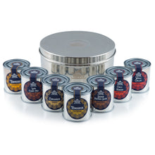 Load image into Gallery viewer, Filled Large Indian Tiffin Masala Dabba, Steel Lid, with set of 7 Spice Pots