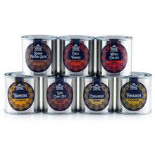 Load image into Gallery viewer, Filled Large Indian Tiffin Masala Dabba, Steel Lid, with set of 7 Spice Pots