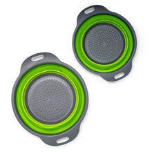 Load image into Gallery viewer, Set of 2 Collapsible Colanders, Food-Grade, Perfect for Draining Pasta, Vegetables and Fruits
