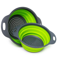 Load image into Gallery viewer, Set of 2 Collapsible Colanders, Food-Grade, Perfect for Draining Pasta, Vegetables and Fruits
