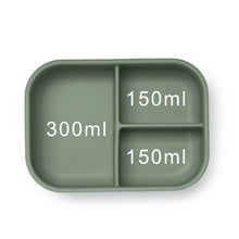 Load image into Gallery viewer, Bento Lunch Box Silicone Container, 3 Compartments, Food Grade &amp; Leak-Proof
