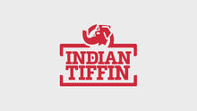 Video laden en afspelen in Galerij-viewer,2-laags Indian-Tiffin roestvrijstalen medium Tiffin lunchbox
