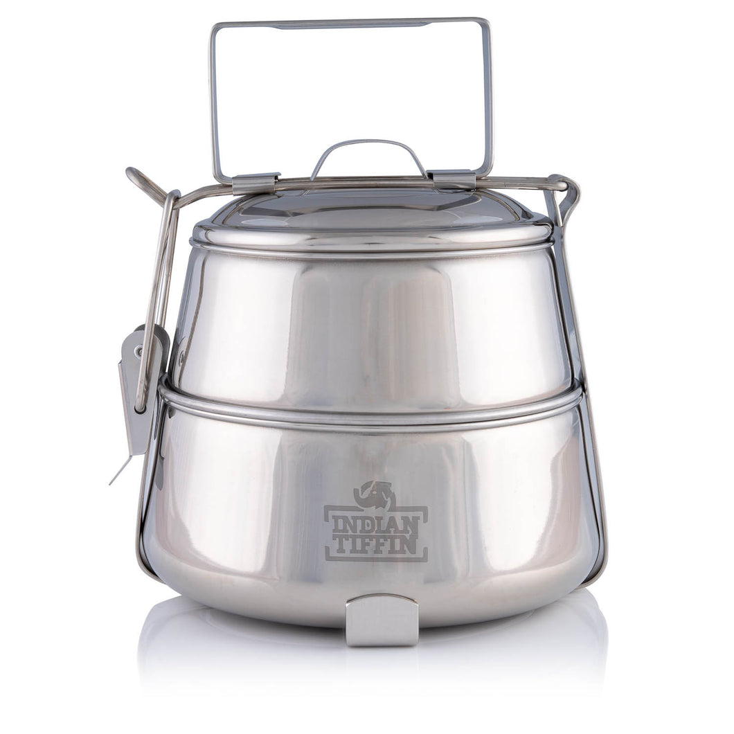 Indian-Tiffin Doos met 2 lagen (Groot Indian-Tiffin Doos met 2 lagen (Groot