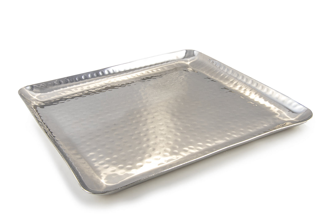 Stainless Steel Square Hammered Plate From Indian-tiffin (Large)