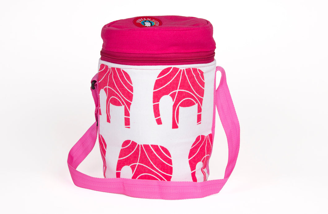 3 Tier Thermally Insulated Pink Elephant Design Tiffin Carrier