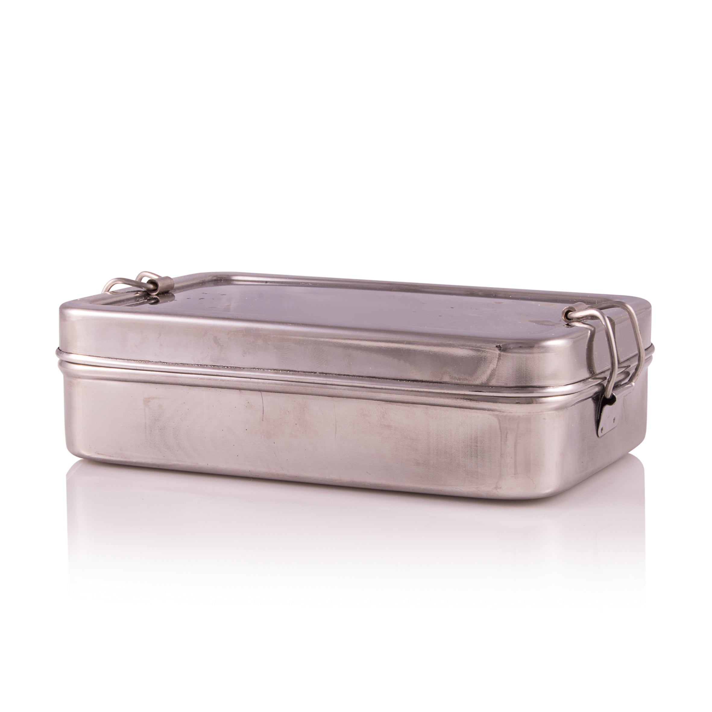 Indian-Tiffin Stainless Steel Large Single Layer Rectangular LunchBox  (Large)