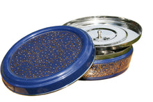 Load image into Gallery viewer, Blue &amp; Gold Designed Handpainted Masala Dabba
