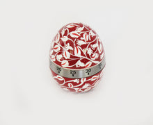 Cargar imagen en el visor de la galería, Temporizador de huevo rojo y blanco pintado a mano
