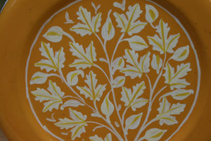 Indian-Tiffin Yellow Flower Handpainted Cookie Tin