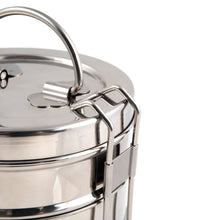 Load image into Gallery viewer, 4 Tier Large Tiffin With Thermal Green Leafy Tiffin Bag
