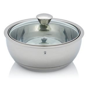 Stainless Steel Double Walled Insulated Food Serving Pot with Lid (Medium)