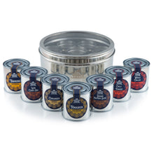 Load image into Gallery viewer, Filled Medium Indian Tiffin Masala Dabba, Clear Lid, with set of 7 Spice Pots
