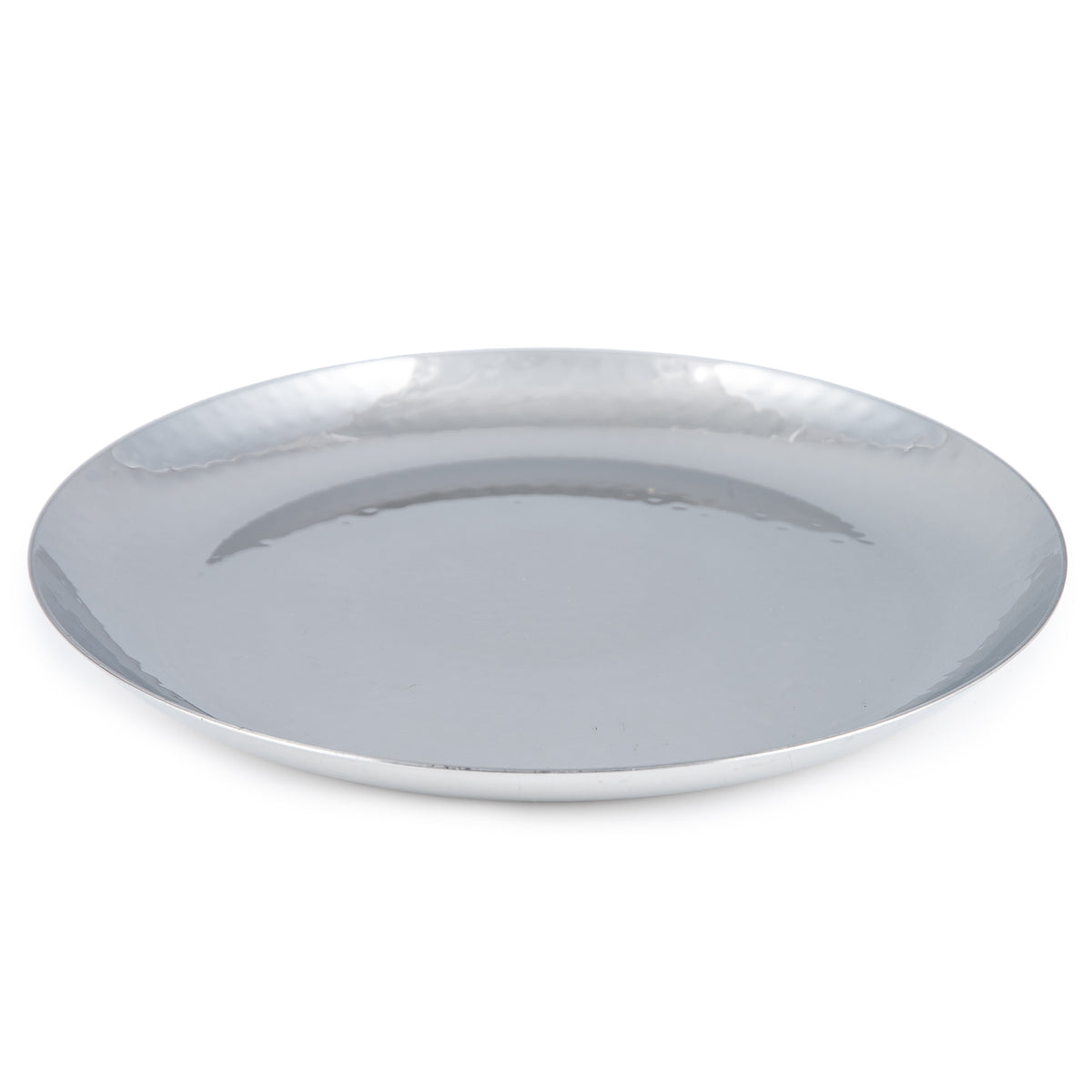 Stainless Steel Round Hammered Plate From Indian Tiffin Medium